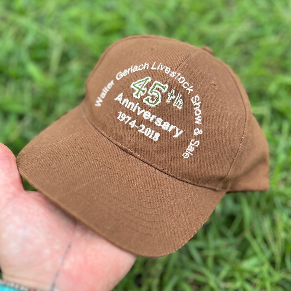 Walter Gerlach Livestock Show Hat 2018 45th Anniversary ‎ San Antonio Brown Cap